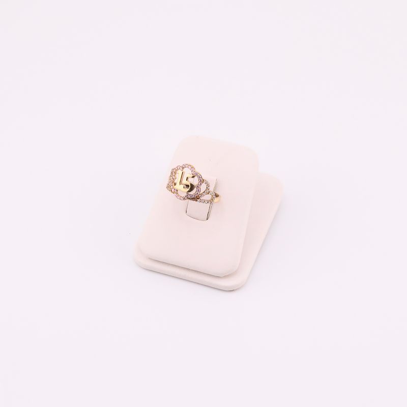 Anillo Corona 15 Años 14k 2g #5